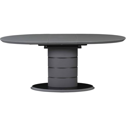 Kendra 55" Extendable Dining Table in Glass, Gray & Black